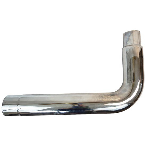 BESTfit 6 Inch Chrome Long Leg Elbow Reduces To 5 Inch O.D. W/ Tapered Top For Peterbilt 378, 379, 389 Glider