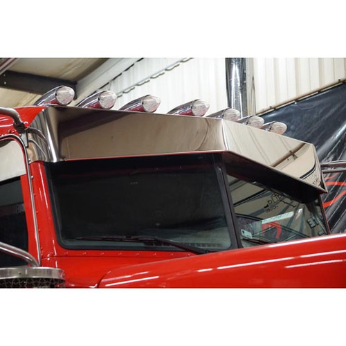 6.5 X 10.5 Inch Stainless Steel Reverse Bowtie Visor By Chrome Shop Mafia Fits Peterbilt 388 & 389/Glider