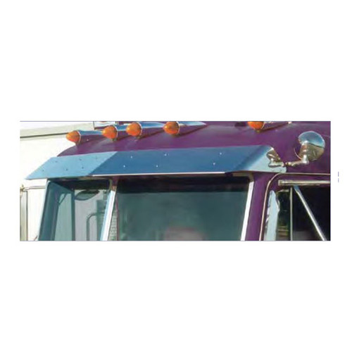 11 Inch Stainless Steel 2 Piece Extended Visor By Roadworks Fits Peterbilt UltraCab 2002-2005