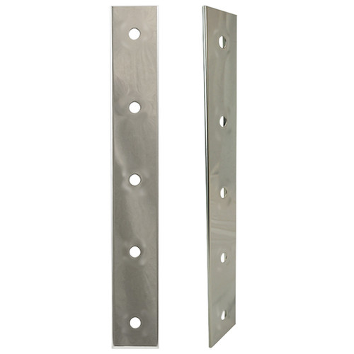 Chrome Shop Mafia Stainless Steel Rear Breather Panels W/ Five 3/4 Inch Round Light Holes, 3 Bolt For Peterbilt 589
