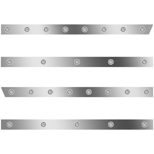 3 In. Extd Cab Panels W/ 26 - 3/4 Inch Amber/Clear Lights For Peterbilt 389 131 BBC W/ 36/44 In. Sleeper No Extenders