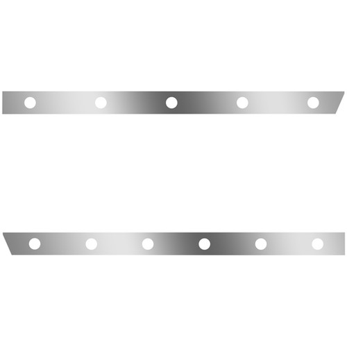 3 Inch Stainless Steel Cab Panels W/ 11 Total 2 Inch Round Light Holes For Peterbilt 389 131 BBC
