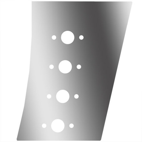 4 Inch Stainless Steel Wide Cowl Panels W/ 8 P1 Light Holes For Peterbilt 389