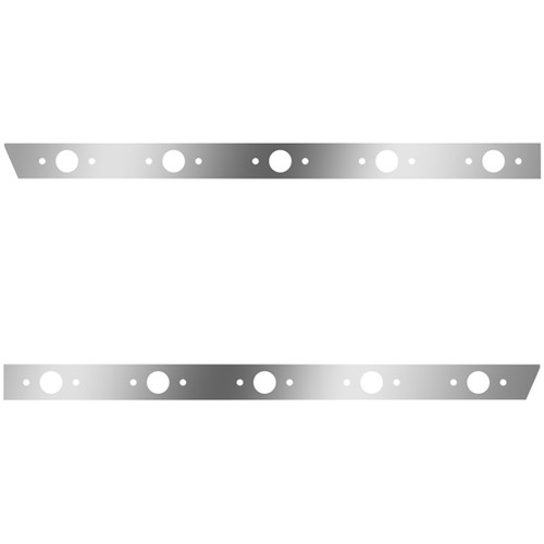 2.5 Inch Stainless Steel Cab Panels W/ 10 P1 Light Holes For Peterbilt 386 W/ Rear-Mount Exhaust