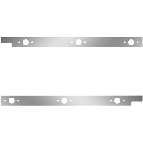 4 Inch Stainless Steel Cab Panels W/ 6 P1 Light Holes For Peterbilt 567, 579 Day Cab W/ Cab-Mount Exhaust