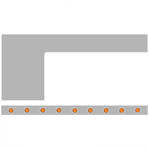 4 Inch 1-Piece Paintable Cab/Cowl Panels W/ 18 - 3/4 Inch Amber/Amber Downglow LEDs , Paintable For Peterbilt 379