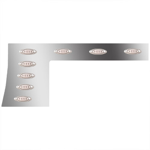 1-Piece Stainless Steel Bodyline Panels W/ 13 P1 Amber/Clear LEDs For Peterbilt 389 131BBC