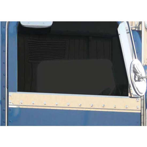 Stainless Upper Door Sill Trim For Peterbilt With Cab Mount Mirrors 2006 & Newer-Tape Mount