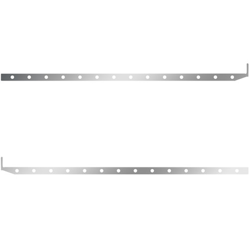 80 Inch Stainless Sleeper Panel W/ Extension W/ 28 - 3/4 Inch Light Holes For Peterbilt 567, 579