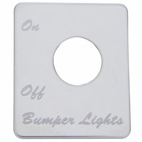 Stainless Steel Switch Plate- Cruise Control- 4 Switches W/ Bumper Light Script For Peterbilt