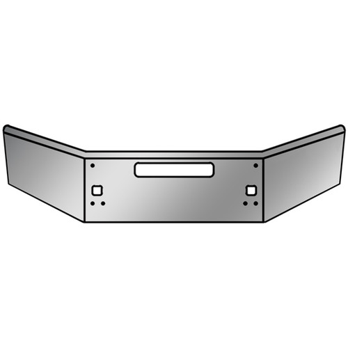 BESTfit 14 Inch Chrome Tapered Open End Bumper, 7 Gauge W/ Tow & Vent Holes For Kenworth T800, T880 2004-Newer