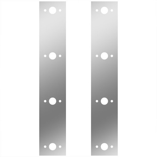 13 Inch Stainless Steel Front Air Cleaner Panels W/ 8 P3 Light Holes For Kenworth W900