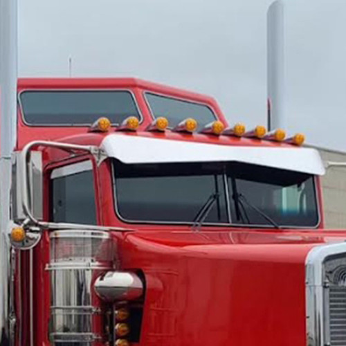Chrome Shop Mafia 2 Piece Bus Windshield Glass For Kenworth W900B, W900L W/ Flat Glass