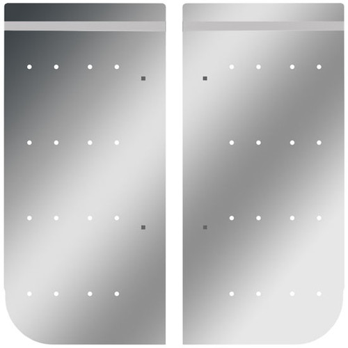 Stainless Steel Cowl Panels W/ 16 P3 Light Holes For Kenworth W900B/W900L