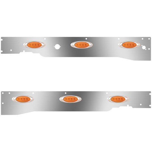 Cab Panels W/ Block Heater Plug, Driver Side Step Light Hole, 6 P1 Amber/Amber LEDs For Kenworth T660 W/ RME