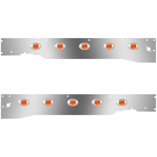 Cab Panels W/ Dual Step Light Holes, 10 P3 Amber/Amber LEDs For Kenworth T660 W/ RME 2013-2017