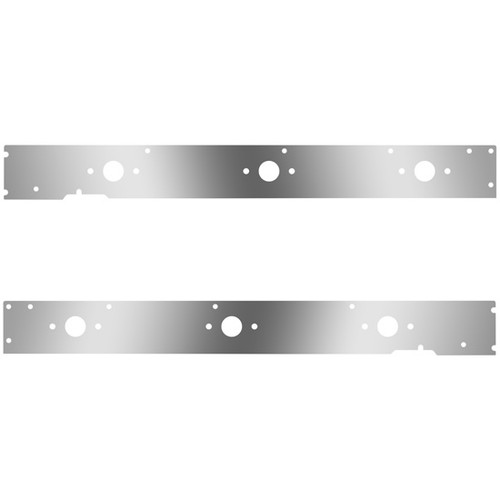 Stainless Steel Cab Panels W/ 6 P1 Light Holes For Kenworth T660 W/ Cab Mount Exhaust 2013-2017