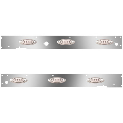 Cab Panels W/ Block Heater Plug, Dual Step Light Holes, 6 P1 Amber/Clear LEDs For Kenworth T660 W/ CME