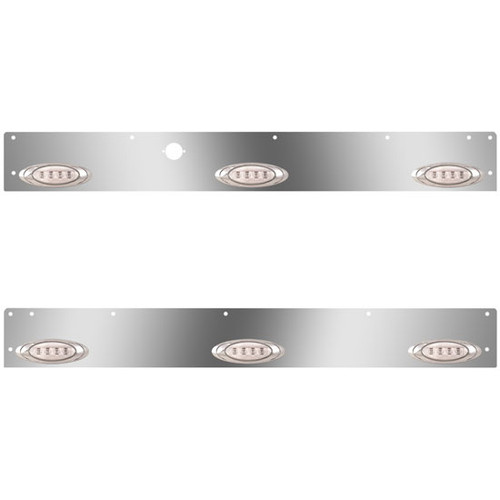 Stainless Steel Cab Panels W/ P1 Amber/Clear LEDs For Kenworth T800