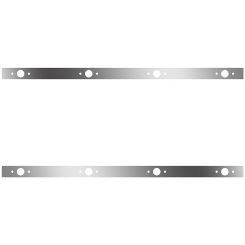 72 Inch Stainless Steel Sleeper Panels W/ 8 P1 Light Holes For Kenworth T660 2008-2017