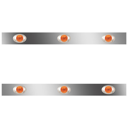 38 Inch Stainless Steel Sleeper Panels W/ 6 P3 Amber/Amber LEDs For Kenworth T660 W/ RME