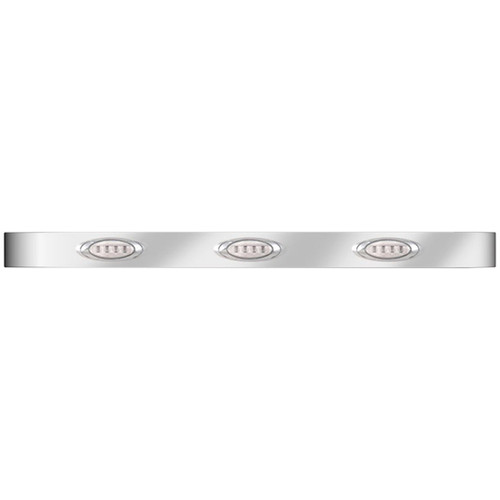 3 Inch Stainless Steel Sleeper Panel W/ 3 P1 Amber LED Lights For Kenworth W900L Non-Aero - Pair