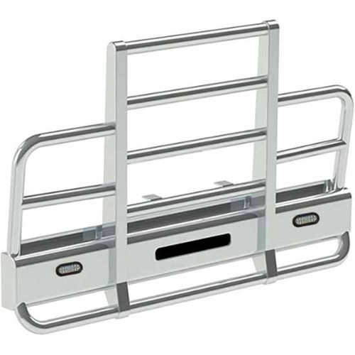 Herd Defender 2 Post Grille Guard W/ Slam Latch, Lift Assist, Turn Signal Lights For Freightliner Coronado Glider