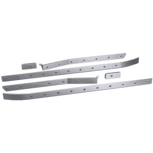 3 Inch SS Cab-Sleeper Panels W/ 36 - 3/4 Inch Amber/Amber LEDs For Freightliner Cascadia 116BBC