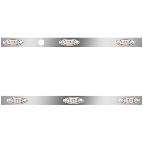 44 Inch Stainless Steel Cab Panels W/ Block Heater Plug, 6 P1 Amber/Clear LEDs For International 9300