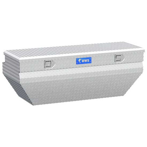 Bright Diamond Plate Aluminum 55 Inch Wedged Angled Utility Chest Box For Pickup Trucks