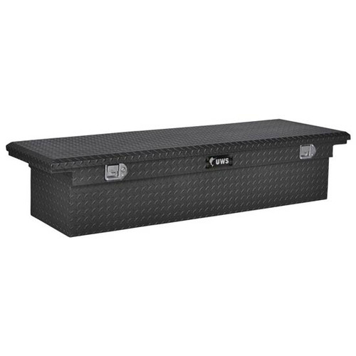 Matte Black Diamond Plate Aluminum 72 Inch Low Profile Crossover Tool Box For Pickup Trucks