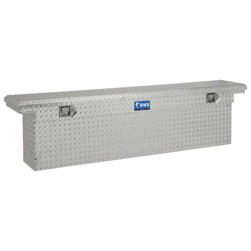 Bright Diamond Plate Aluminum 69 Inch Slim-Line Deep Crossover Tool Box For Pickup Trucks