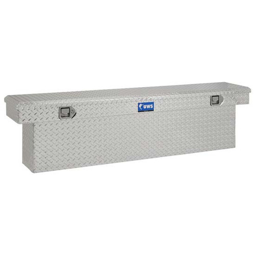 Bright Diamond Plate Aluminum 69 Inch Deep Slim-Line Crossover Tool Box For Pickup Trucks