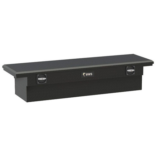 Matte Black Diamond Plate Aluminum 69 Inch Low Profile Secure Lock Truck Tool Box