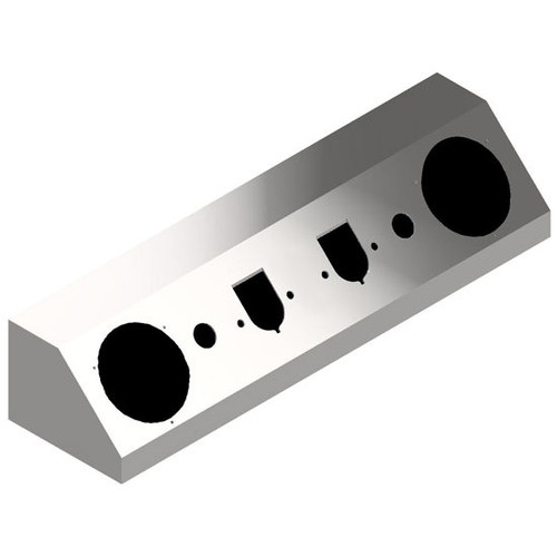 304 Stainless Steel On-Top Air Line Box Deck Plate W/ Trailer Air, 2 7-Way Hookups, 2 - 4 Inch Light Holes