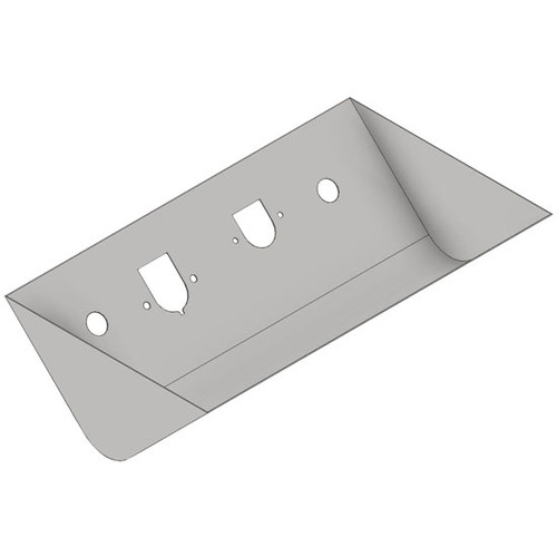 Stainless Steel Recessed Air Line Box Radius Bottom W/ Flange, Trailer Air, 7-Way, 4/6-Way Hookups