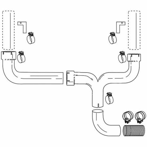 BESTfit 4 Inch Powerflow Diesel Pickup Big Rig Style Dual Stack Kit