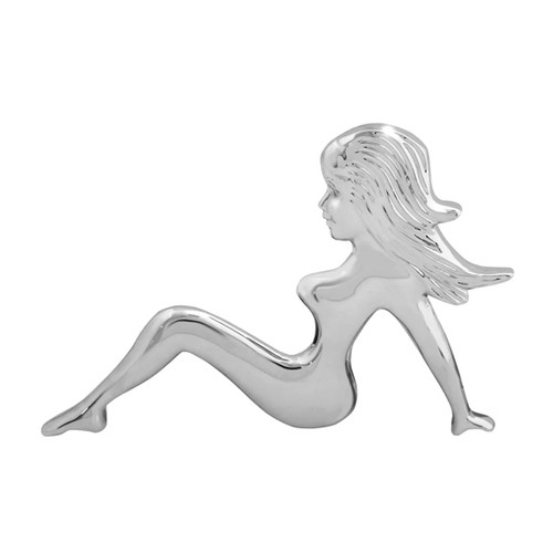 4" x 6" Chrome Plastic Sitting Lady Accent with Tape (Face to Left)