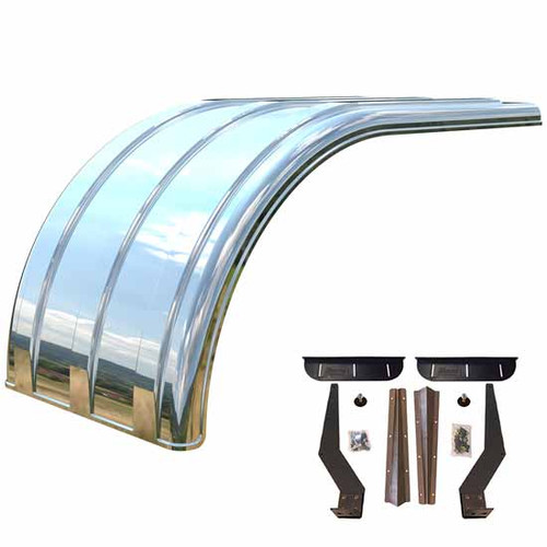 Minimizer MIN950 The Brute Mirror Finish Poly Half Fender Kit W/ Steel Mounting Bracket For Tandem Axle Tractor & Trailer As Half Fender