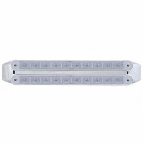 Dual 10 LED 9 Inch Light Bars - Amber And Red LED/ Clear Lens
