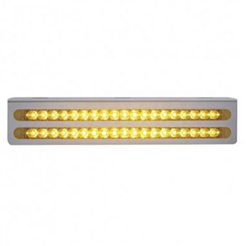 12.75 Inch Stainless Light Bracket With Two 19 LED 12 Inch Light Bars Amber LED Amber Lens