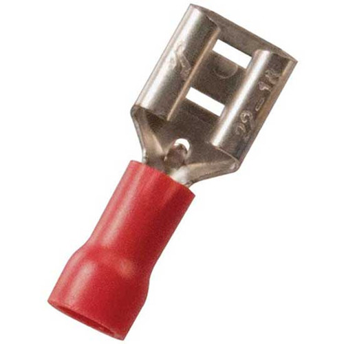 22-18 AWG Red Vinyl Push On Female Disconnect W/ .250 Tab - 100 PCS