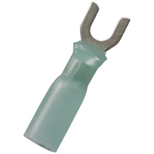 16-14 AWG Blue Crimp Seal Heat Shrink Spade Terminal For NO. 10 Stud - 10 PCS