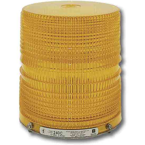 5.5 X 6 Inch Strobe Light Double Flash Flange Base - Amber