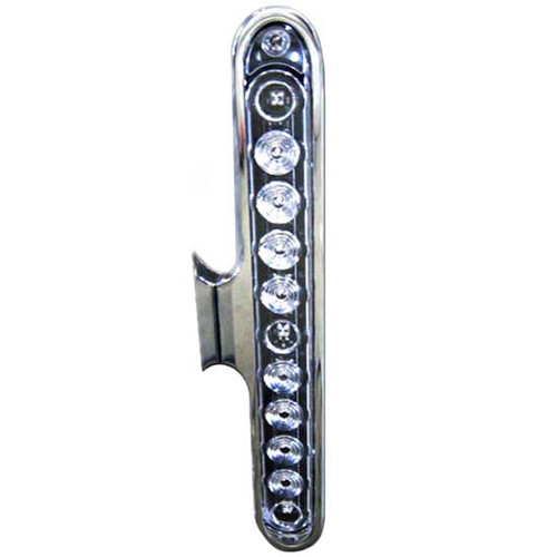 Chrome-Plated Billet Aluminum Slimline Dual Function Amber/Red Clear Lens Front Bumper Light