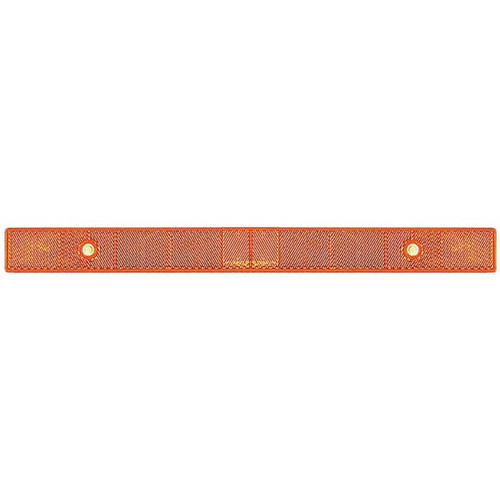Amber Reflector Quick Mount 12 Inch X 1 3/32 Inch, W/ 2 Mounting Holes