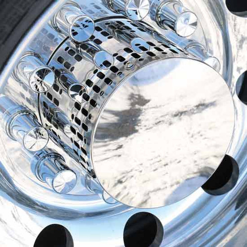 304 Stainless Steel Smooth Face Multi-Fit Hub Cover With Chrome 33MM Nut Covers