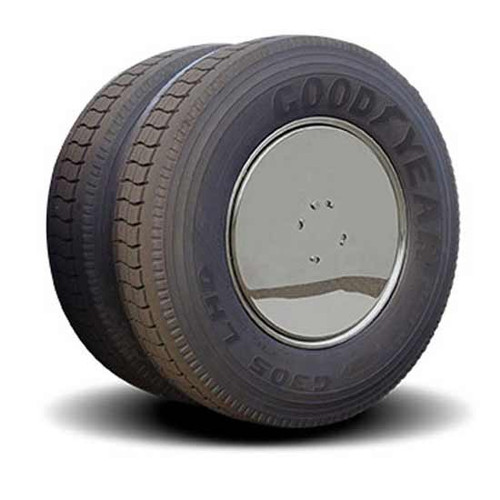 Twist & Lock Mirror Finish Aerodynamic Wheel Cover No Window Kit For 24.5 Inch Tandem Axle 5/8 Inch - Set Of 4