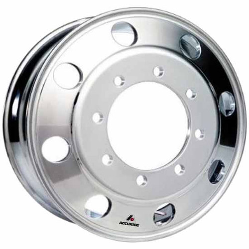 Accuride 22.5 X 8.25 Inch Aluminum Hub-Pilot Wheel - Extra Polished, 8 Hand Hole, 8 Bolt