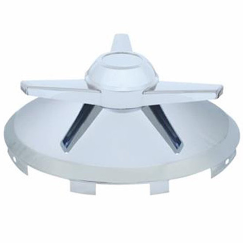Front Hub Cap With 3 Extra Large Bar Straight Spinner & 7/16 Inch Lip For Steel Wheels